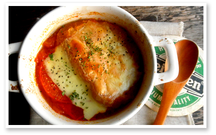 体が温まるヘルシーレシピ トマトグラタンスープ