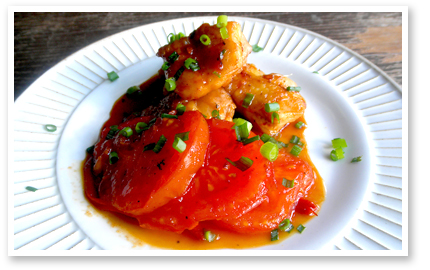 満足感のあるヘルシーレシピ トマトと鶏の照り焼き