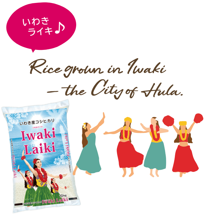 Rice grown in Iwaki-the City of Hula.